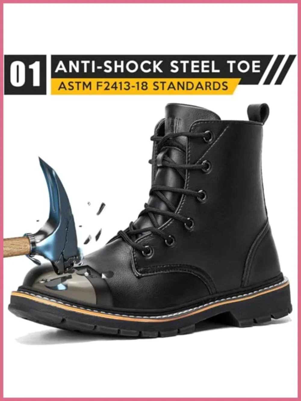 Waterproof Leather Steel Toe Work Boots 6